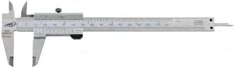 Messschieber Calipers HELIOS-PREISSER Messschieber mit Feststellschraube Vernier caliper with set screw Ablesung 0,05 mm / 1 / 128 inch DIN 862 rostfreier Stahl Ableseteile mattverchromt
