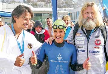 Stainzerleben SOZIALES DEZEMBER 2017 Für Claudia Müller sind aller guten Dinge drei Beim 24-Stunden-Benefiz-Schwimmen in Bad Radkersburg schaffte die Stallhoferin das Triple.