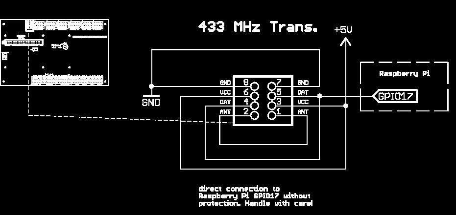 Anschlusshinweise Das nachfolgende Schaltbild hilft beim Anschluss verschiedener 433 MHz-Transmitter an die dafür vorgesehene Buchsenleiste auf PiXtend.