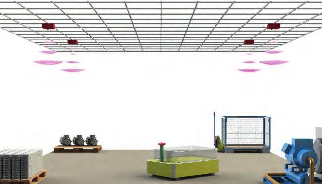 FORSCHUNG 2015/2016 SICHERHEITSTECHNOLOGIE UND BAULICHER SCHUTZ Sender Empfänger 3 Gerenderte Darstellung eines Indoor-Lokalisierungssystems aus dem Bereich der Lagerlogistik.