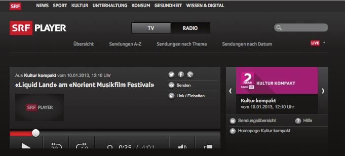 SRF Schweizer Radio und Fernsehen Kultur kompakt vom 10.1.2013 http://www.srf.