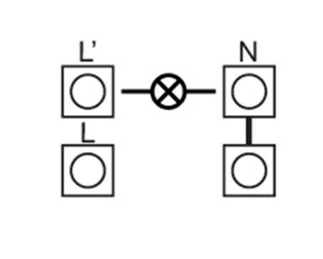 Die verbundenen Kontakte (zum Durchschleifen der Busleitung) sind im Anschlussschema am Gehäuse entsprechend markiert. Am Eingang des Phasendimmers (L-N) muss die Netzspannung angeschlossen werden.