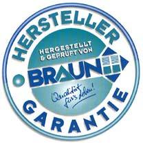 Wichtige Fakten über die Firma Braun Hersteller-Garantie - was bringt das für Sie als Kunde? Als Bauherr profitieren Sie in vielen Punkten von der Braun-Herstellergarantie: 1.
