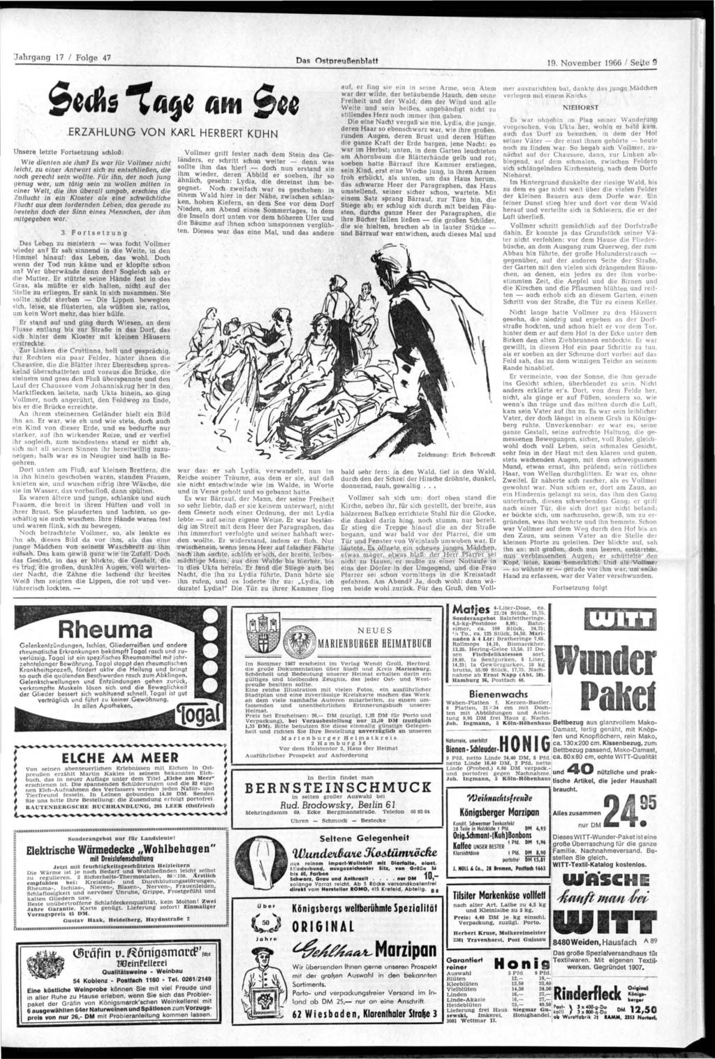 Das Ostpreußenblatt 19. November 1966 / Seite 9 etfis ^ a q e a m $w Unsere letzte Fortsetzung schloß: ERZÄHLUNG VON KARL HERBERT KÜHN Wie dienten sie ihm?