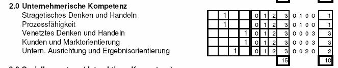 Anhang zu Variante 1 Mitarbeiter Eigenschaften Mitarbeiter und Firma können unterschiedlich bewerten.