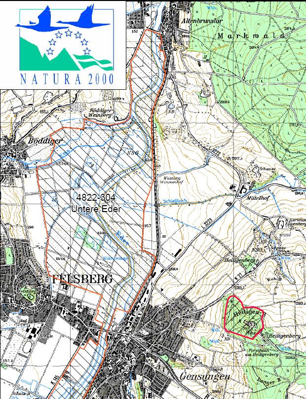 1.2 Lage und Übersichtskarte Das FFH Gebiet Heiligenberg bei Gensungen liegt im Gebiet der Stadt Felsberg ca.