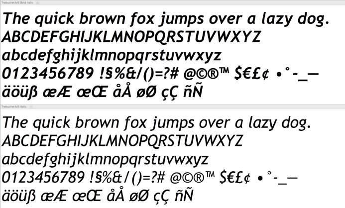 Für Hervorhebungen in Fließtexten kann die Trebuchet Italic verwendet werden.