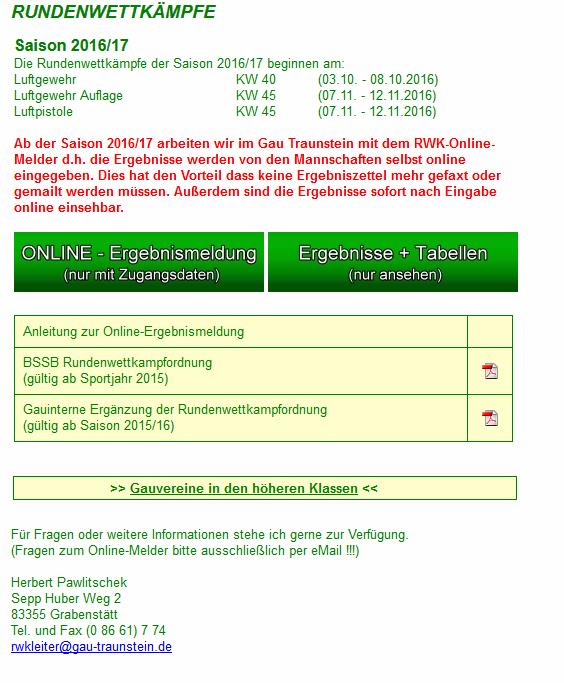 Anleitung RWK Online Melder Anleitung zur Online Ergebniseingabe Um zum Online-Melder zu kommen