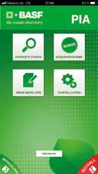 Digitale Services PIA Die Pflanzenschutz- Informations-App NEU: Jetzt auch für Windows Phones BASF-Schlagkartei Einfach und effizient dokumentieren! NEU: Version 4.
