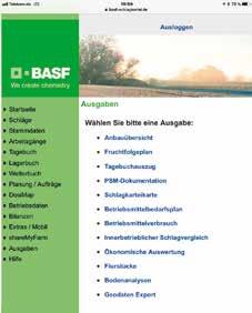 Deutschland zugelassenen Pfl anzenschutzmitteln. Außerdem bietet die App eine direkte Verbindung zum BASF-Bonusprogramm BASF ist mehr.