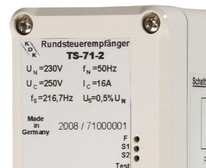 Rundsteuerempfänger KDK TS-71-2 Rundsteuerempfänger mit 2 Relais: - schaltet im System der Fernrundsteuerung direkt Energieverbraucher ein - durch die kleine Bauform geeignet zum Einbau in einen