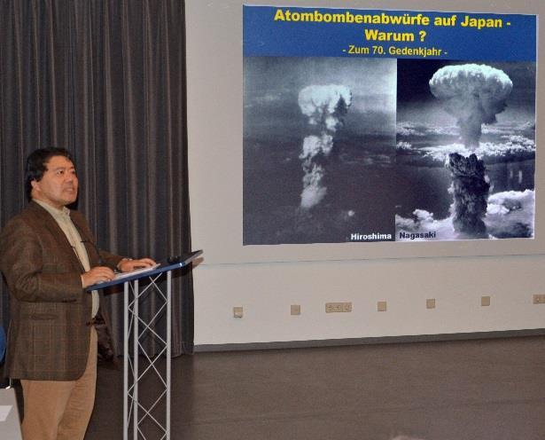 Atombomben auf Japan. Warum? Vortrag von Dr. Kenji Kamino zum 70. Gedenkjahr Freitag, 20.