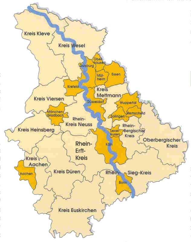 In NRW zwei Landschaftsverbände -Landschaftsverband Rheinland (LVR) -Landschaftsverband Westfalen-Lippe (LWL) beide gegründet durch den Landtag 1953 Das Gebiet des LVR umfasst 13 kreisfreie Städte