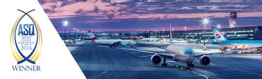 Hohe Qualität: Flughafen Wien in der Top-Liga Europas Bester Flughafen Europas mit 15-25 Mio.