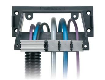 Leitungen und Schläuche bis zu 34 mm Durchmesser können geordnet eingeführt werden. KEL-FG B1 42332-1 1 62,2 KEL-FG B1 mit V2A- Schrauben 42332.