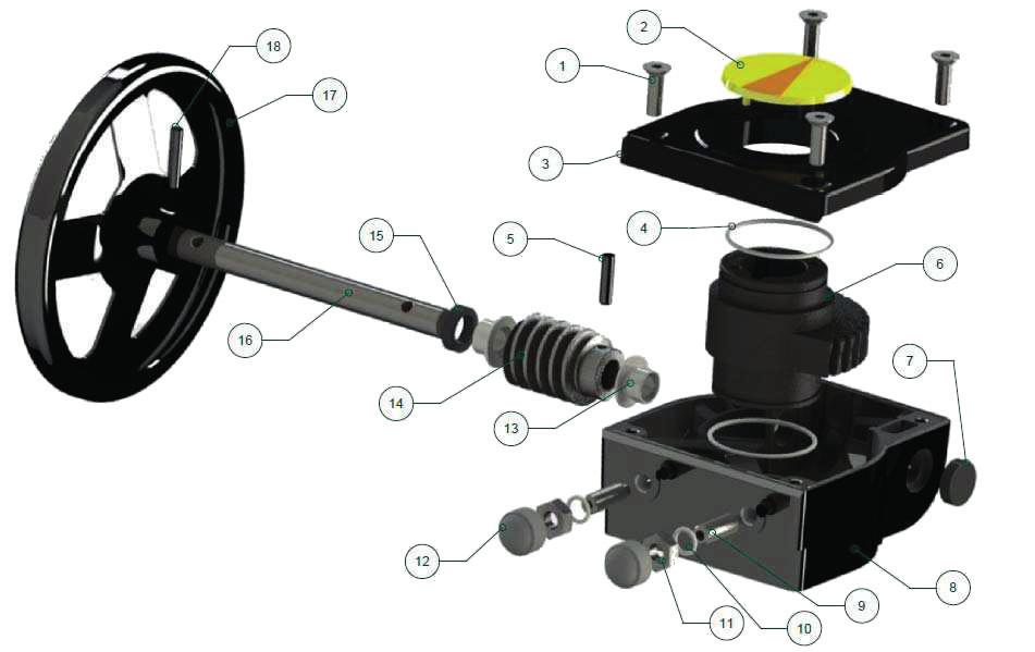 Betätigung Getriebe: Teil Beschreibung Materials Ref.