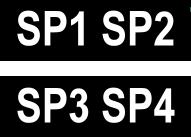 Wenn das Gerät mit Kontakten ausgestattet ist, dann wird ein geschlossener Kontakt durch den invers dargestellten Text "SP1" bzw. "SP2" symbolisiert.