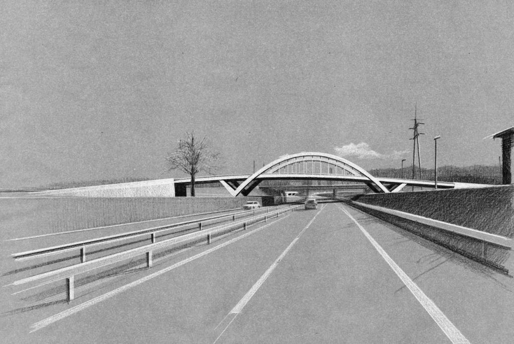 Studien zur Brückengestaltung A6 Bogenbrücke mit aufgehängter