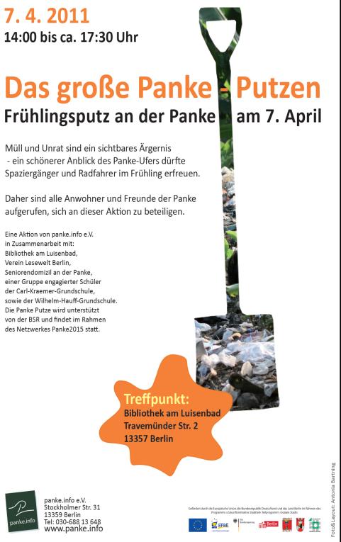 Beispiel Netzwerk Panke 2015 Teilnahme an Veranstaltungen (Bsp.: Pfingsten im Bürgerpark oder Kunstfest des GESOBAU im Schlosspark ) Vorträge (Bsp.