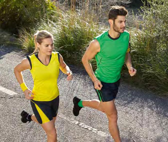 Rundhalsausschnitt Oberstoff (125 g/m²): 100% Polyester Atmungsaktives Lauf-Shirt Feuchtigkeitsregulierend, schnell trocknend, leicht und komfortabel Kontrastfarbige