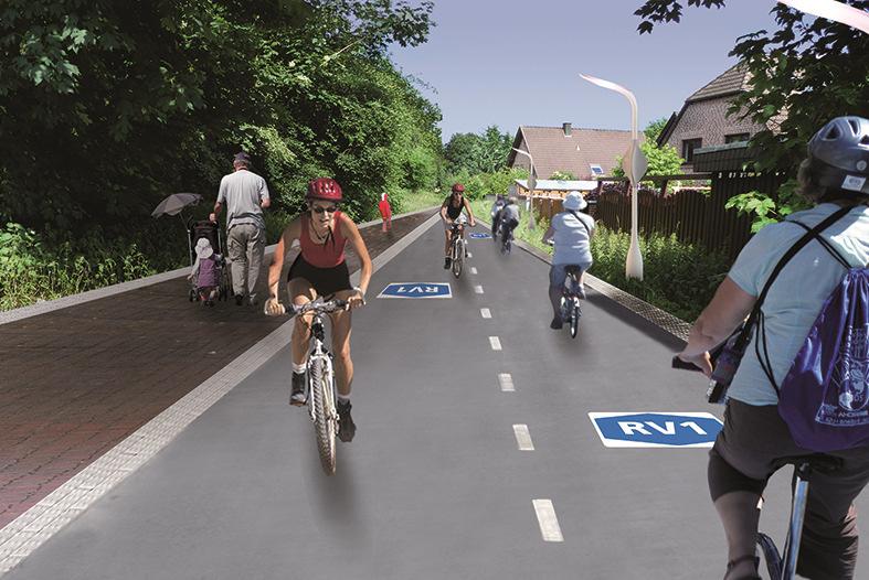 Radschnellweg westliches Münsterland Stadt Rhede Besonderheit: Konzeptansatz der eine