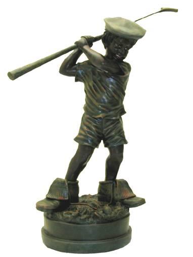 24711 Junge mit Golfschläger selbstständig stehende Figur auf