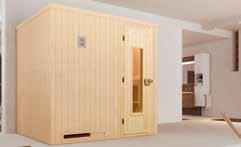 saunagerecht isolierten Wandelementen und einer nochmals speziell isolierten Tür ausgestattet so bleibt die Wärme in Ihrer Sauna!