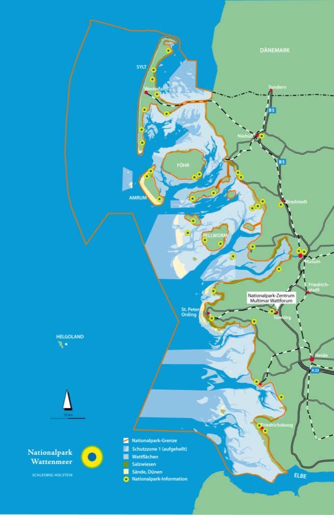 Nationalpark Schleswig-Holsteinisches Wattenmeer gegründet 1985, also 30 Jahre alt dritter Nationalpark in Deutschland größter zwischen dem Nordkap
