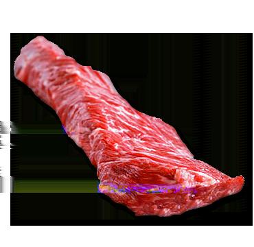 Onglet Vaca de dehesa /kg (TK) Ein französischer Fleischschnitt. Inneres Zwerchfell-oder Nierenzapfenstück vom Savannenrind von ca. 10 Jahren, freilaufend in der Extremadura.
