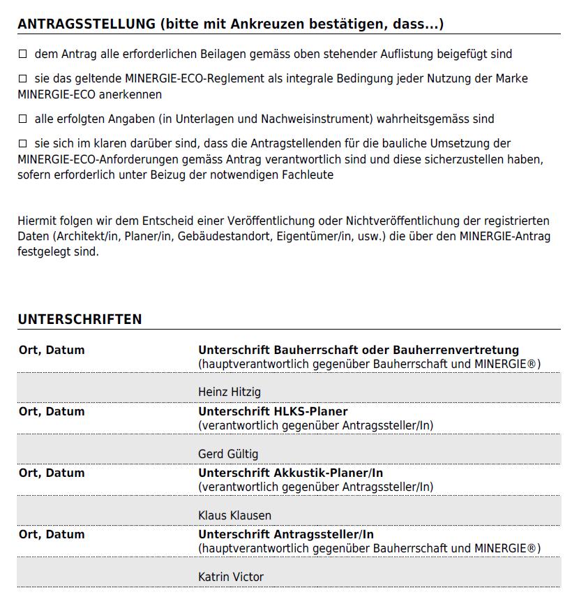 Antragsformular ausdrucken Objektdaten Erzielte Ergebnisse Bestätigung, dass alle