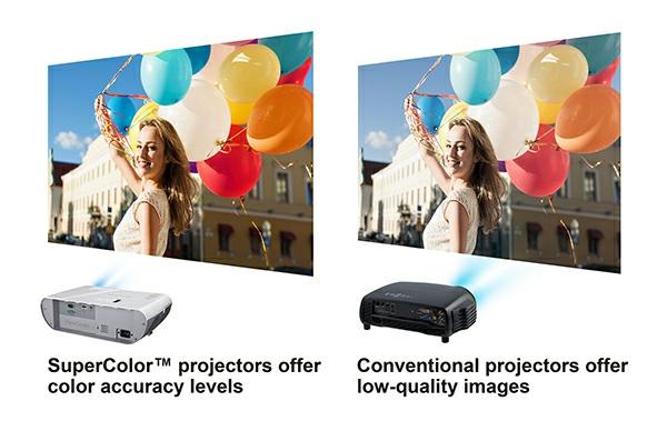 SuperColor : Für klassenführende Farbgenauigkeit Die exklusive SuperColor -Technologie von ViewSonic bietet einen größeren Farbbereich als herkömmliche Projektoren und sorgt für