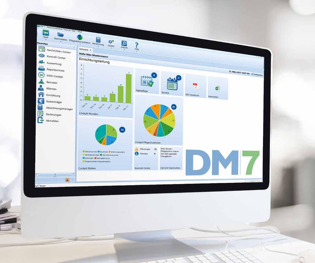 VERWALTUNG UND DM7 ist das effiziente und komfortable Werkzeug zur Verwaltung und Abrechnung voll- und teilstationärer