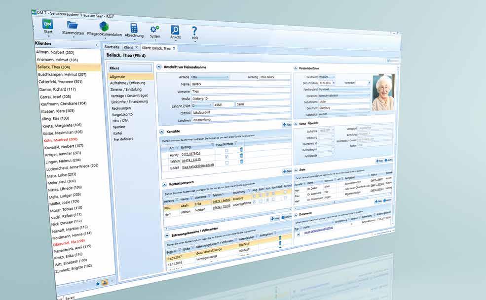 DM7 Verwaltung und Abrechnung STAMMDATEN STAMMDATEN In nur 5 Minuten bis zur Abrechnung Eine klare Struktur der Benutzeroberfläche erlaubt einen schnellen und komfortablen Zugriff auf alle