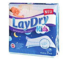 1,75 LayDry Kids Betteinlagen mit Klebestreifen Bettschutzeinlagen mit Klebestreifen für eine sichere Fixierung auf Kinderbetten.