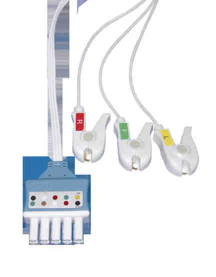 EKG-Leitung mit Klammern (3- oder 5-adrig) - SpO2-Wrap- bzw.