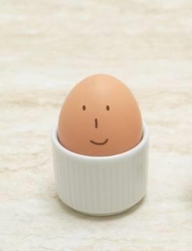 Was beobachtest du? Halte beide Eier während des Drehens einmal kurz an. Was passiert? Setze richtig ein: Das rohe Ei dreht sich (langsamer/schneller) als das gekochte Ei.