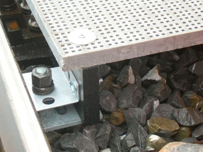 2. Abstützungen Wir verwenden für Gitterroste GFK die gleichen Abstützungen wie für Metallroste Die Abstützungen für niveaugleiche Gleisüberwege von railwin wurden von railwin in Zusammenarbeit mit