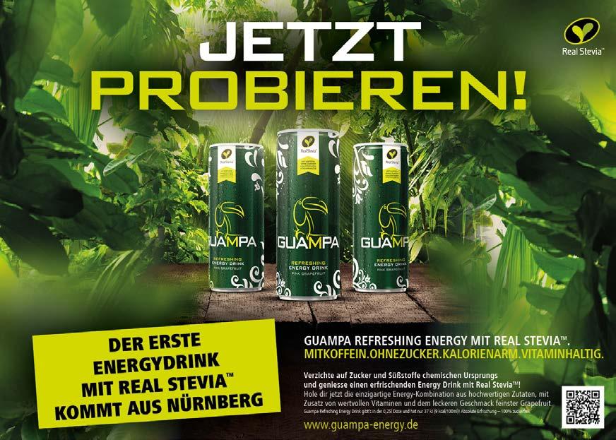 Mit GUAMPA Refreshing Energy Drink wird der Deutsche Energy Drink Markt weiter revolutioniert: Ausschließlich mit