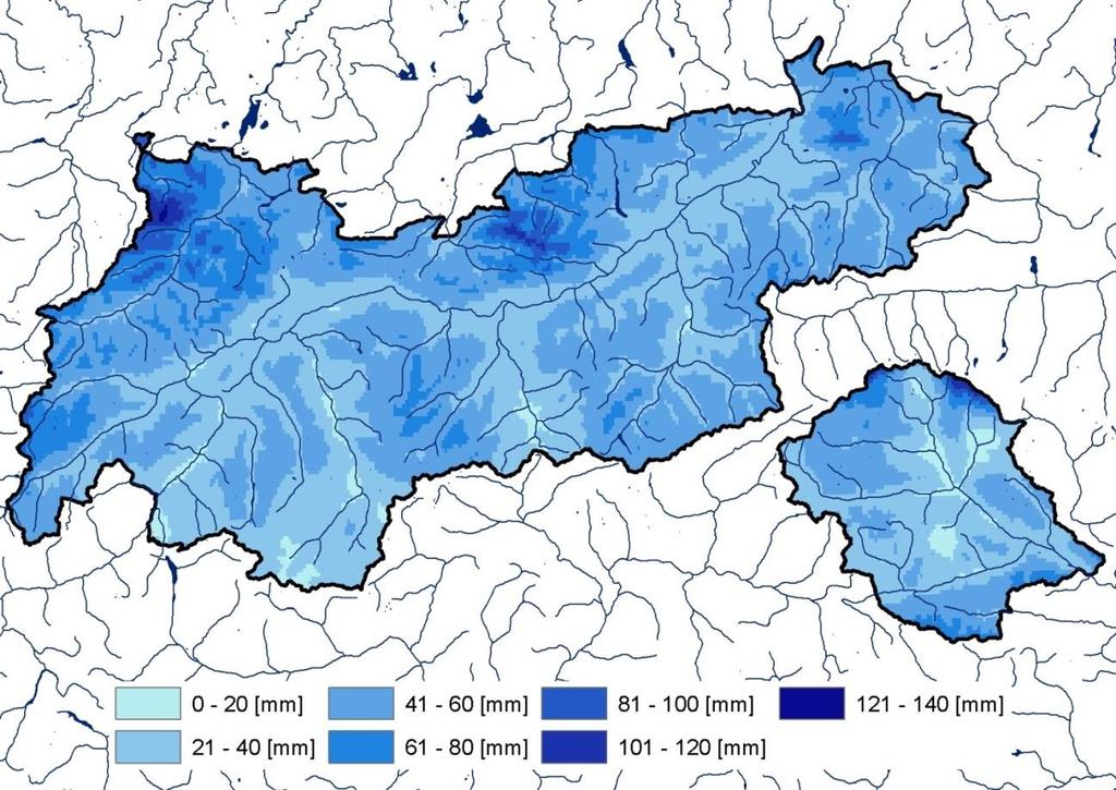Niederschlag Verbreitet unternormal fallen die Niederschläge im Berichtsmonat aus.