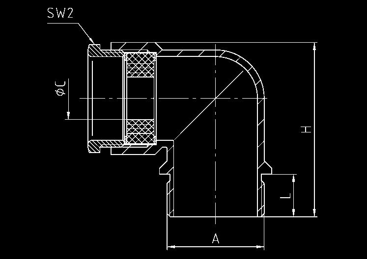 Winkel-Kabelverschraubung / Elbow cable gland 21.