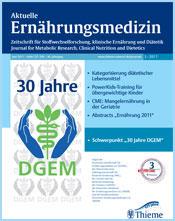 Publikationsorgan ab 1993 Organ der Deutschen Gesellschaft für Ernährungsmedizin e.v.