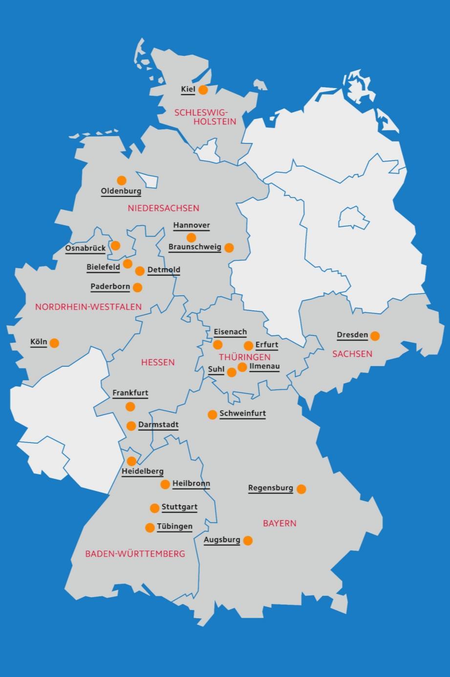 8 Bundesländer 9 Teilprojekte 23 Standorte 34 Beraterinnen und Beratern Enge Abstimmung und aktive Zusammenarbeit