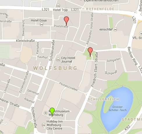 Teilprojekt Wolfsburg und Kommunen der Metropolregion Geplante DC Schnellladesäulen in Wolfsburg
