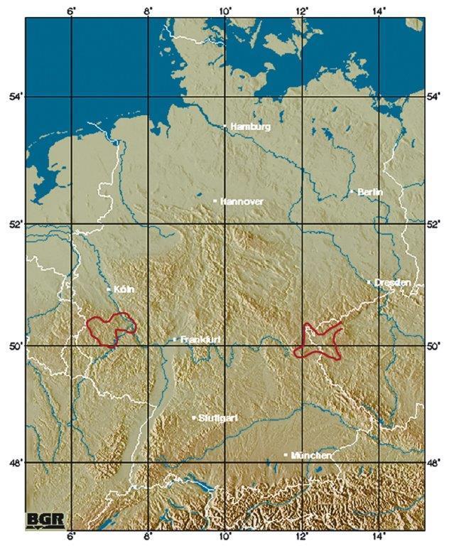 Deutschlands nach DIN 4149 Karte der Gebiete in