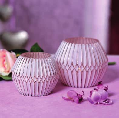 pink, 6 cm 30525 Rose MILLS fuchsia, 42 cm 3050 2 Vase mit Rillen, Glas weiß/rosa, 2 x 0 cm