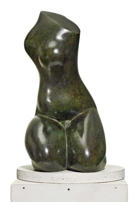 3484 BALTASAR LOBO (Cerecinos de Campos 1910-1993 Paris) Torse incliné en avant. 1976. Bronze, grün patiniert. Am rechten Bein mit der eingeritzten Signatur: LOBO, sowie mit der Nummerierung: E.A. 4/4.