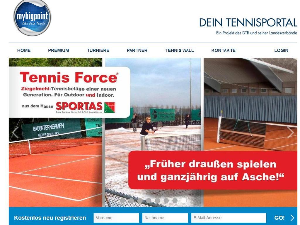 MyBigPoint Homepage für euer Spielerprofil https://mybigpoint.tennis.