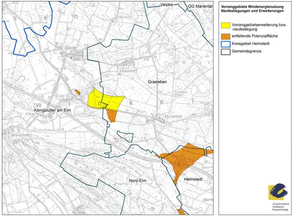 Ergebnis der Prüfung 2. Ebene Abgrenzungsvorschlag für den Planungsentwurf Gebiet Rennau Größe: 59 ha Mögl.