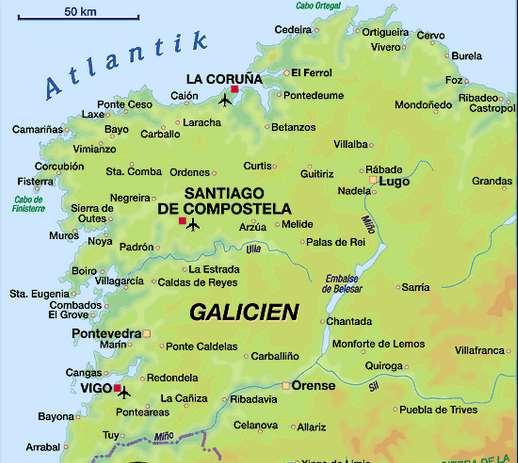 Galizien Galizien ist ein Paradies für Freunde von Meeresgetier aller Art. Die zerklüftete Küste mit ihren Rias bietet mannigfaltige Möglichkeiten für Mensch und Fisch.