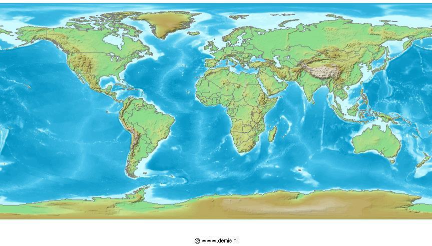 Weltkarte Zeichne deine ausgewählten Subduktionszonen, Divergenzzonen und Kollisions- zonen auf der Karte ein. Demis.nl. (2004).